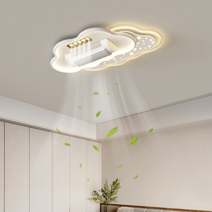 Quạt trần đèn LED hiện đại, điều khiển từ xa, cánh quạt kín, tối giản, điều khiển thông minh, êm ái, có thể thu vào, đèn LED có thể điều chỉnh độ sáng - Product Image 3