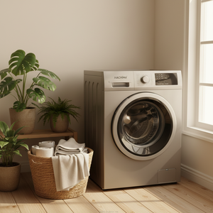 Lave-linge frontal électrique mécanique 10 kg en acier inoxydable avec drainage par gravité, 1400 tr/min, classe d'efficacité énergétique, usage domestique - Product Image 1