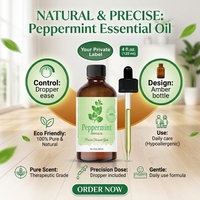 Huile Essentielle de Menthe Poivrée Naturelle 30ml, Huile de Menthe Non Diluée pour Diffuseur d'Arômes, Soins de la Peau, Soins Corporels, Nettoyage Domestique, Vente en Gros
