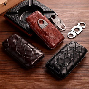 Custom Portable Leather <b>Cigar</b> Cutter with Case for Travel-Three Sets Included - Product Image 3