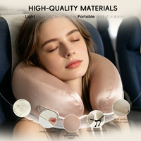 YUE RISE Premium Ergonomic Neck Compact Egg-Shell Carry Box Luxury Memory Foam Flight Travel Pillow untuk Perjalanan Bisnis