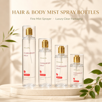 Flacon pulvérisateur personnalisé pour cheveux et corps 100ml 120ml 150ml 250ml avec pompe dorée pour lotion parfumée et emballage de soins personnels
