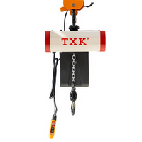 Palans à chaîne électriques compacts de type européen TXK série K, capacité 1 tonne, légers, avec chaîne FEC G80, certificat CE