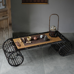 <b>Bamboo</b> Tea <b>Table</b> Chinese Style Low <b>Table</b> Durable Antique Design For Tea Ceremony - Product Image 4