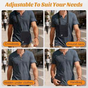 Travel Essentials Unisex RFID Blocking Passport <b>Holder</b> Waterproof Hidden Card Slots Travel <b>Wallet</b> with Adjustable Strap - Product Image 5