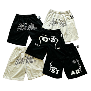 Pantalones Cortos Deportivos de Anime Color Caqui para Hombre, con Bordado de Letras, Cordón Ajustable, Ligeros y Atléticos - Product Image 1