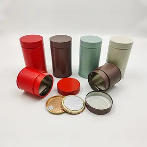Agradável projetado armazenamento cilindro embalagem tinplate vasilha café chá latas