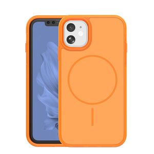 Nuova Custodia Protettiva Antiscivolo Opaca per Fotocamera, in TPU e PC, con Ricarica Wireless e Bumper Magnetico per <span class=keywords><strong>iPhone</strong></span> <span class=keywords><strong>11</strong></span>, Colore <span class=keywords><strong>Arancione</strong></span> - Product Image 4