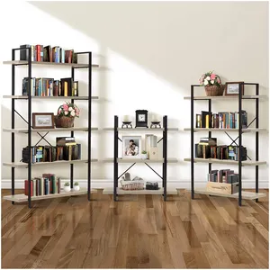 5 Tier Tall Design Wooden Study Table Furniture Custom Modern Nordic Student Book Rack Bookshelf Wood Bookcase Bookends Modern