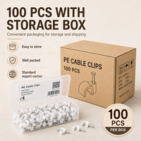 Attaches-câbles en acier plats et circulaires, tailles assorties 6mm 8mm, clips de fixation en plastique pour fil, pour la maison et le bureau, directement de l'usine