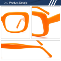 Monture optique carrée épaisse en bio-acétate OEM ODM, monture de lunettes rétro surdimensionnée, logo personnalisé, multicolore, vente en gros