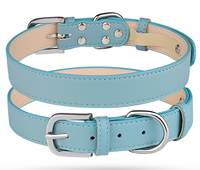 Collier pour chien en cuir PU personnalisé OEM, réglable, durable, avec boucle en métal et anneau en D