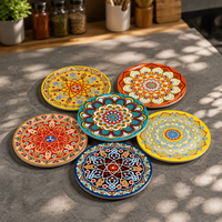 Assiette plate en porcelaine bohème, style nordique minimaliste, assiette creuse ronde à motif végétal, compatible micro-ondes et lave-vaisselle