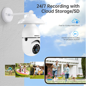 Caméra de sécurité CCTV sans fil WESECUU E27 PTZ WIFI 360 degrés, infrarouge, économique, lampe ampoule domestique, double bande, 2MP 3MP, caméras de surveillance IP - Product Image 2