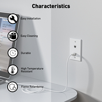 ZOERAX Pelat Dinding Multi-port Cat6 RJ45, Pelat Keystone 0/1/2/3/4/6 Port Cocok untuk Kabel Coax untuk Pengkabelan Kantor dan Home Theater