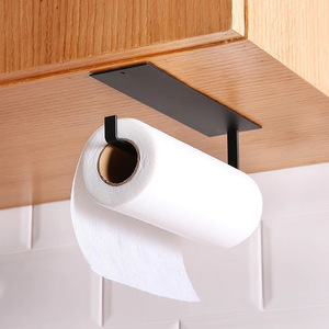 Porte-serviettes en papier pour cuisine, support de rouleau de papier sans perçage pour armoire, support pour torchons, support de rangement pour film alimentaire et torchons - Product Image 3