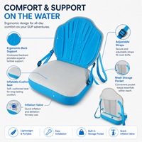 Asiento Inflable para Kayak SUP, Asiento Ajustable para Tabla de Paddle con Bolsillo de Almacenamiento, Venta al Por Mayor OEM