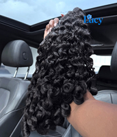 Extensions de cheveux humains indiens bruts 100 % naturels, bouclés style Caraïbes, alignés aux cuticules, tissage double trame à la machine / extensions à clipser
