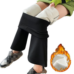 Nouveaux leggings de sport décontractés pour femmes, personnalisés, 2025, noirs, élastiques, fins, taille mi-haute, pantalon évasé, devant plat, pantalon de yoga, été - Product Image 1