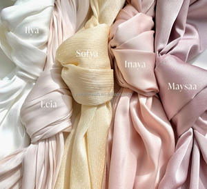 Hijab in Chiffon Satinato Premium di Alta Qualità OEM, Sciarpa Musulmana Autunnale per Donne, Design Semplice per Ragazze, Stile Malese - Product Image 3