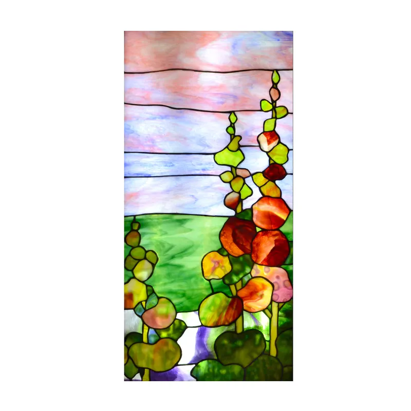 ZF Customized tiffany stained glass panel stained glass art flower pattern stained glass for door and window decor