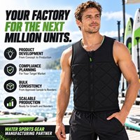 Rompi Pelindung Benturan Neoprena Dewasa Khusus Desain Ringan Warna Hitam untuk Wakeboarding dan Wakesurfing