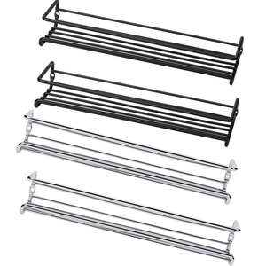 Kitchen Accessories Stainless Steel Spice Rack Wall Mounted Metal Linear Seasoning Storage Racks