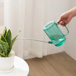 RUIPU 1000ml Water Cans Garden Plastic Plant Long Stainless Steel Spout Transparent Watering Can Indoor Small Watering Pot