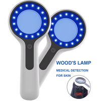 Lámpara de Woods Portátil, Analizador de Piel con Lupa UV, Detector para Análisis de Belleza Facial, Recargable/Con Cable (Opcional)