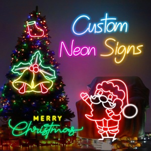 Manufacturer Wholesale Christmas Neon <b>Sign</b> Custom Santa Claus Bell LED <b>Light</b> for Festival Party Decor - Product Image 1