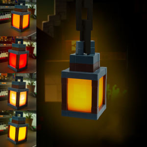 Porte-bougie carré en <span class=keywords><strong>plastique</strong></span> à LED et lampe à vent - Décoration de table et murale style Pixel avec fonction de changement de couleur à distance - Product Image 1