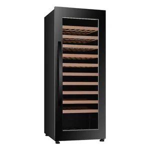 Double Layer Lowe Black Glass Door Wine Cabinet Stable Humidity Control Wine Refrigerator Cooler