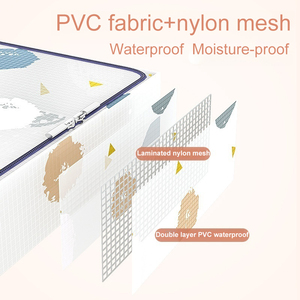 Đa chức năng hình chữ nhật vớ hộp lưu trữ PVC Nylon dưới giường lưu trữ Organizer bin với cửa sổ rõ ràng - Product Image 2