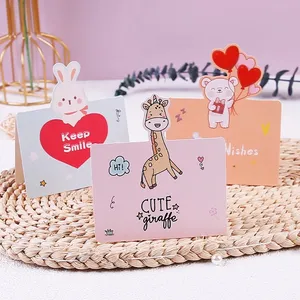 Cartoon Happy Birthday Greeting Card Folding Kraft Paper Envelopes Custom Blank Paper Cards Birthday Invitation Cards