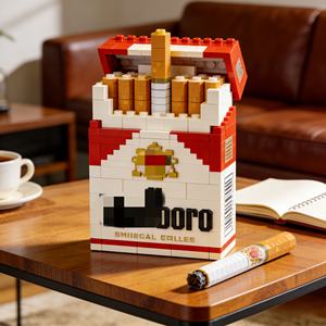 Ensemble <span class=keywords><strong>de</strong></span> blocs <span class=keywords><strong>de</strong></span> <span class=keywords><strong>construction</strong></span> en plastique MOC personnalisés modernes pour boîte à cigarettes, pour adultes, affichage créatif - Product Image 1