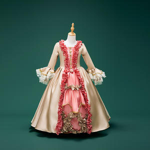 QQWZ848 Girl's Victorian <span class=keywords><strong>Marie</strong></span> <span class=keywords><strong>Antoinette</strong></span> Kid's Evening Party Hasta el suelo Medieval Ball Gown Apliques Sombrero de disfraz para cumpleaños - Product Image 1