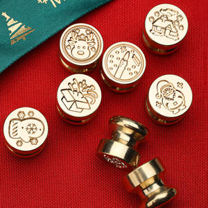 Mini Kit de Sceaux de Cire de Noël avec Manche en Acajou pour Journaux et Enveloppes – 6 Motifs – Fournitures de Décoration de Fêtes - Product Image 3