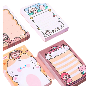 Custom Cartoon Cat Girl <b>Sticky</b> <b>Note</b> Pad Private Label Stationery with Self-Adhesive Feature - Product Image 4
