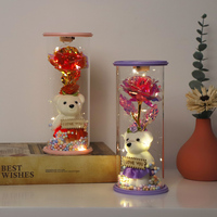 Idées cadeaux pour la Saint-Valentin 2025 : rose éternelle colorée arc-en-ciel illuminée dans un dôme en verre