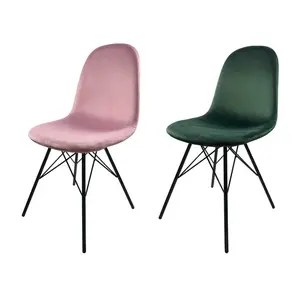 Nordic Velvet Dinning Chair comedor 4 sillas Metal Velvet Fabric Chairs Restaurant Furniture Dining Chair With Metal Legs