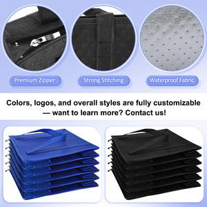 กระเป๋าหิ้วแบบมีฉนวนลายทาง ทำจากผ้าไม่ถักทอ สำหรับใส่ของไปชายหาด หรือใส่ของชำ แช่เย็น หรือส่งอาหารแบบกำหนดเอง - Product Image 4