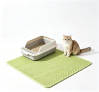 Tapis de litière pour chat extra large rectangulaire double couche, anti-éclaboussures, design ajouré, anti-éclaboussures, lavable, pour attraper les déjections