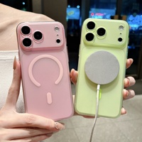 Funda Simple Translúcida Ultrafina para Teléfono, Compatible con iPhone 17, 16 Pro Max, 15, 14, 13, 12, Colorida, Magnética, con Carga Inalámbrica
