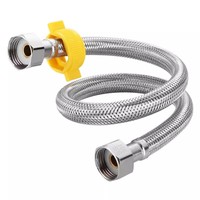 Tuyau d'alimentation d'eau durable en acier inoxydable tressé avec raccord en laiton pour évier de cuisine