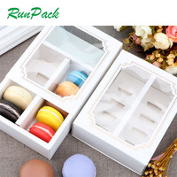Boîtes alimentaires de boîte de pâtisserie à emporter en papier Kraft personnalisées de haute qualité avec séparateurs en relief pour emballage Donut Macaron