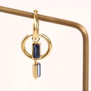 JCA-pendientes Huggie de circonia cúbica, conjunto de bisel chapado en oro de 14K - Product Image 2