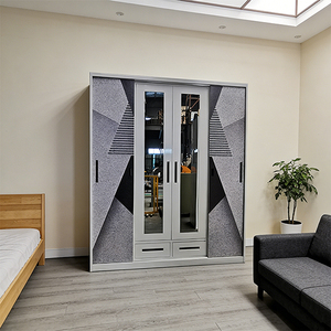 <span class=keywords><strong>Armoire</strong></span> moderne en métal durable de style chinois avec portes coulissantes, étagères réglables, personnalisable pour <span class=keywords><strong>chambre</strong></span> à coucher, salon, maison - Product Image 5