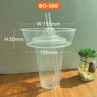 Gobelet jetable 2-en-1 avec bol en plastique noir Hotpot à emporter 90mm de diamètre en PP, porte-gobelet noir