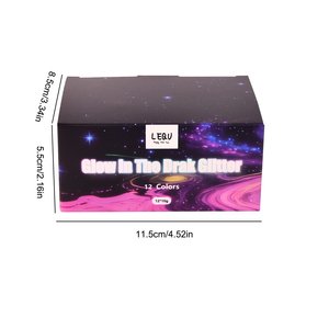 LEQU ชุดผงกลิตเตอร์เรืองแสง 12 สี สำหรับงาน DIY และตกแต่งเล็บ - Product Image 6