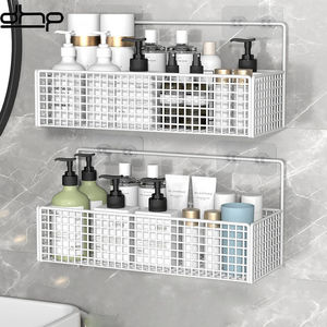 No-drill wall-mounted <b>storage</b> rack for bathroom, kitchen, and toilet condiments and <b>toiletries</b>. - Product Image 3